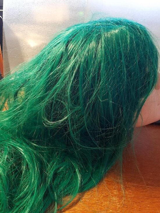 NEW ! Women Long 25 Inch Curly Wavy Wig Green main image 6